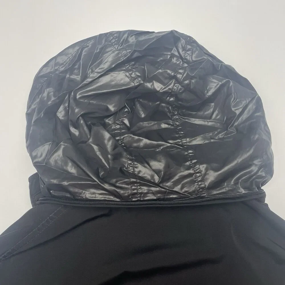 Tumi  T-Tech Black Jacket Hidden Hood Full Zip Pockets Men's Size Large